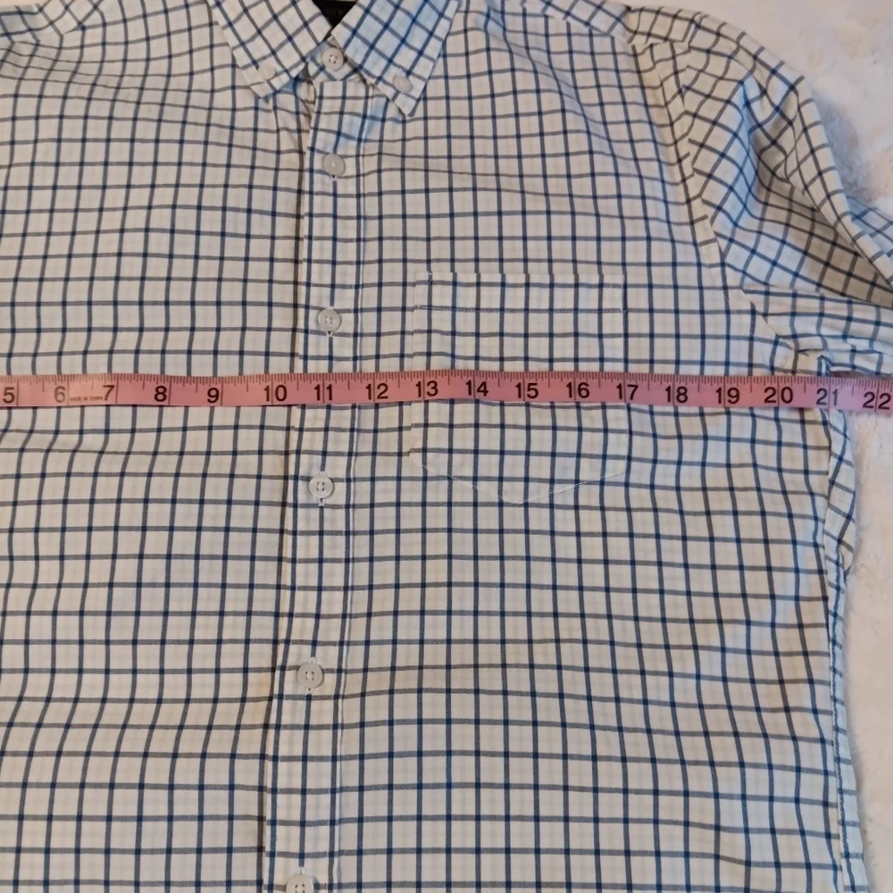 J Crew Classic Blue & White Checkered 100% Cotton Slim-Fit Button Front Shirt